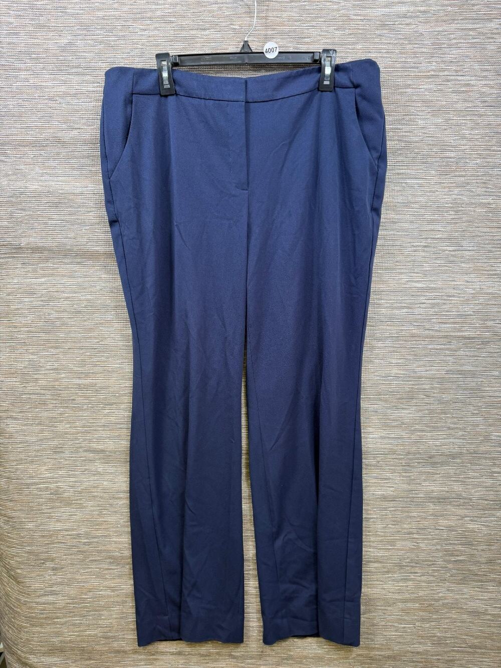 Chico’s Dress Pants Womens 3R US 16R Navy Blue High Rise Stretch Casual Career